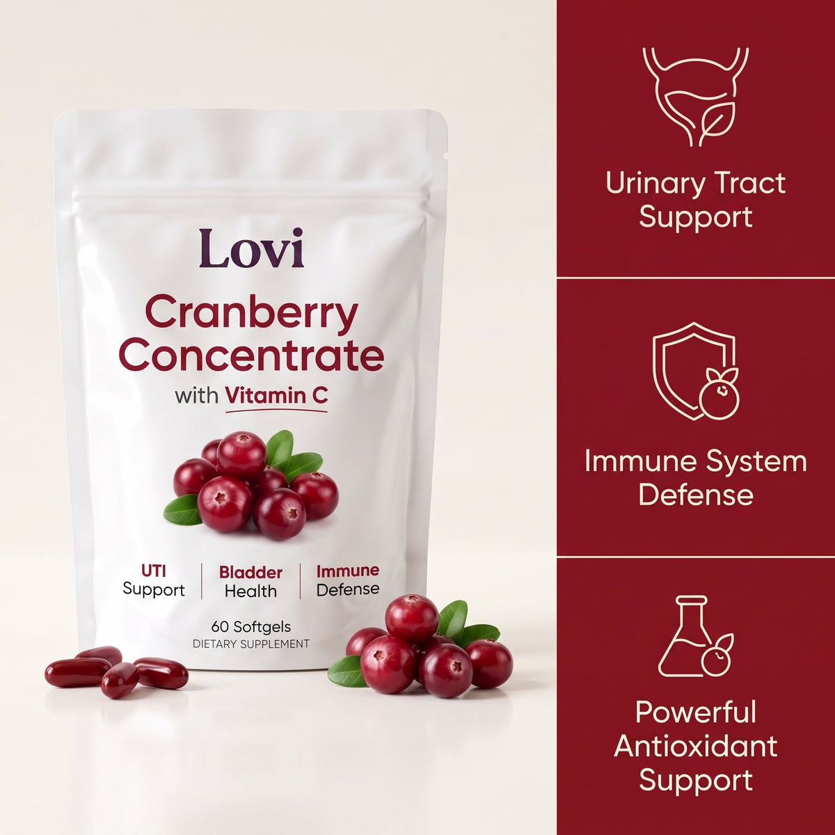 Cranberry Concentrate Softgels (40,000mg) Urinary Tract Support